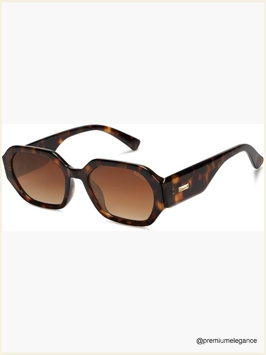 Retro Rectangle Polarized Sunglasses Full Frame Trendy Narrow Square Shades main image 6